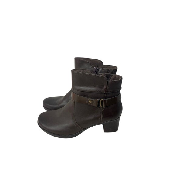 Earth Ankle Boots Women's Size 11 M Brown Leather Block Heel - Picture 2 of 10